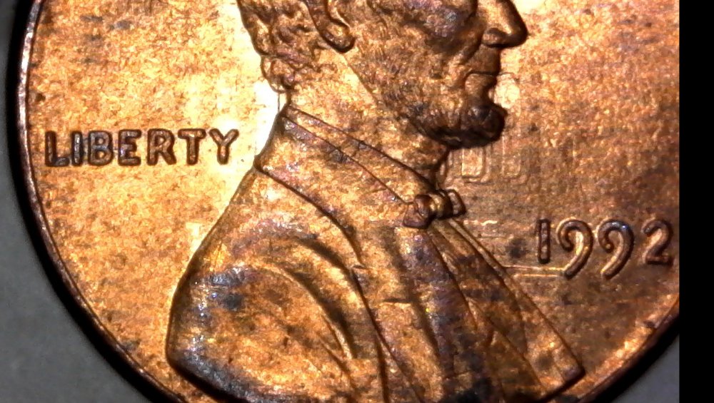 1992-P-Lincoln-Memorial-Cent-With-Strong-Die-Clash!-Memorial-Roof-Shows!